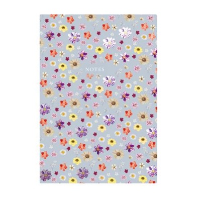 Jegyzetfüzet, A5, vonalas, 96 lap, TOPTIMER "Notes", kék virágos